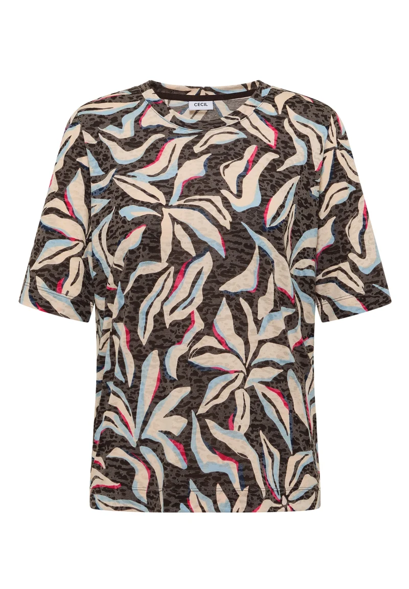 TOS Multi AOP Burnout Shirt, macchiato brown
