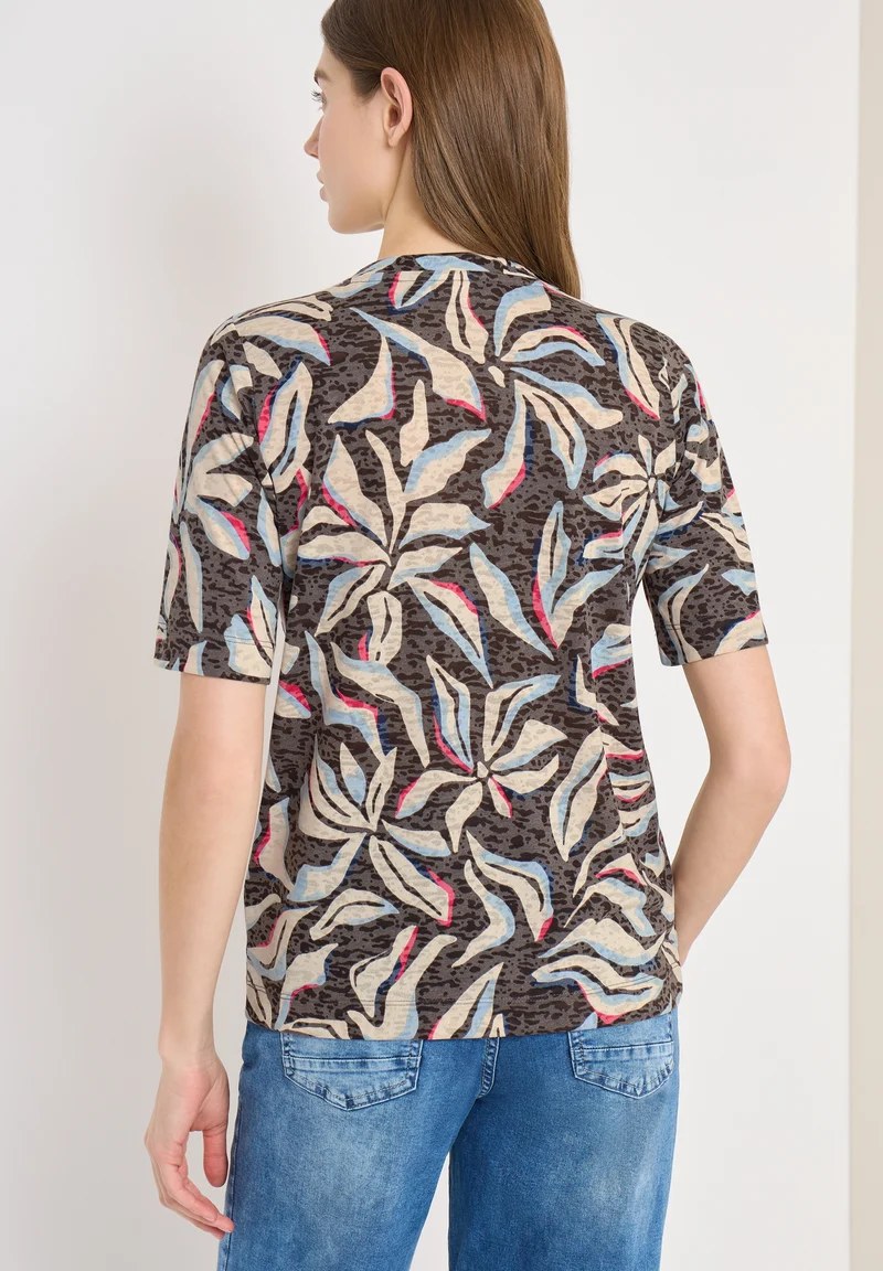 TOS Multi AOP Burnout Shirt, macchiato brown