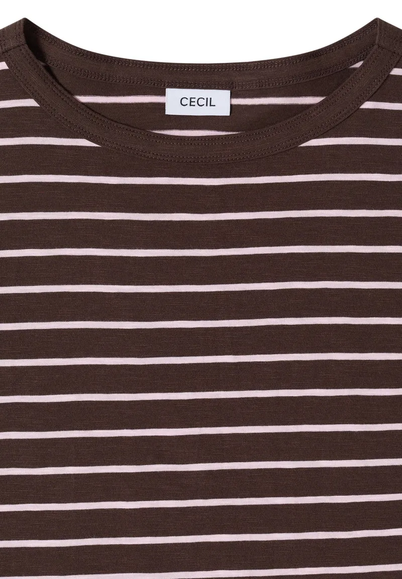 NOS Striped Slubyarn Shirt, macchiato brown