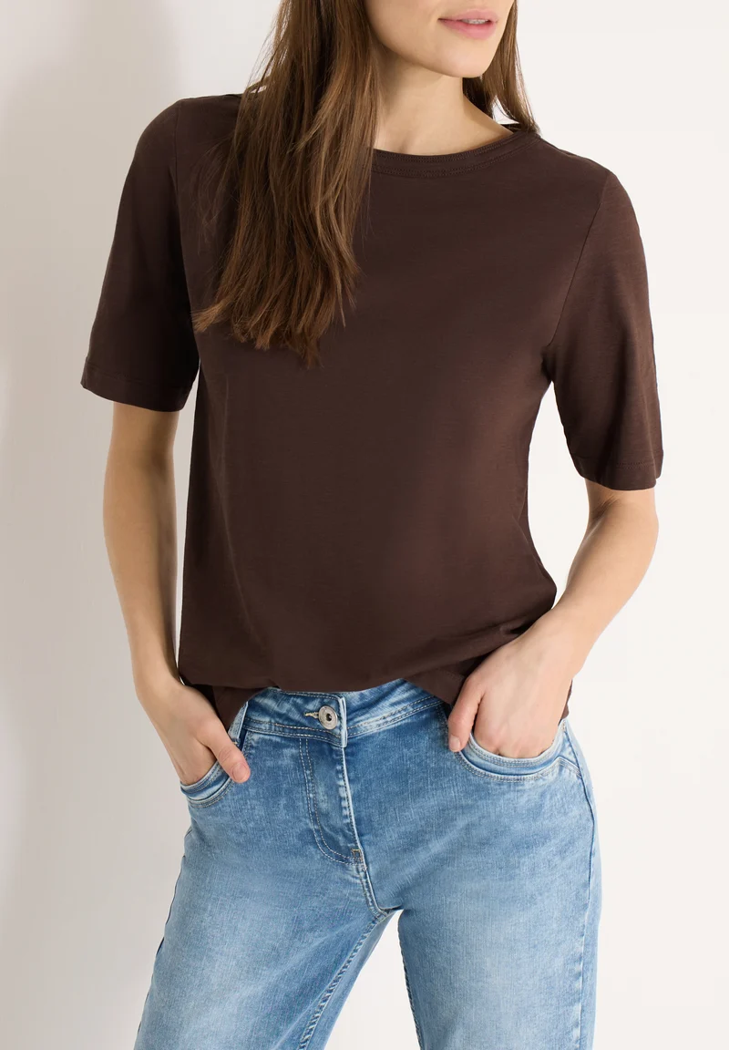NOS Solid Slubyarn Shirt, macchiato brown