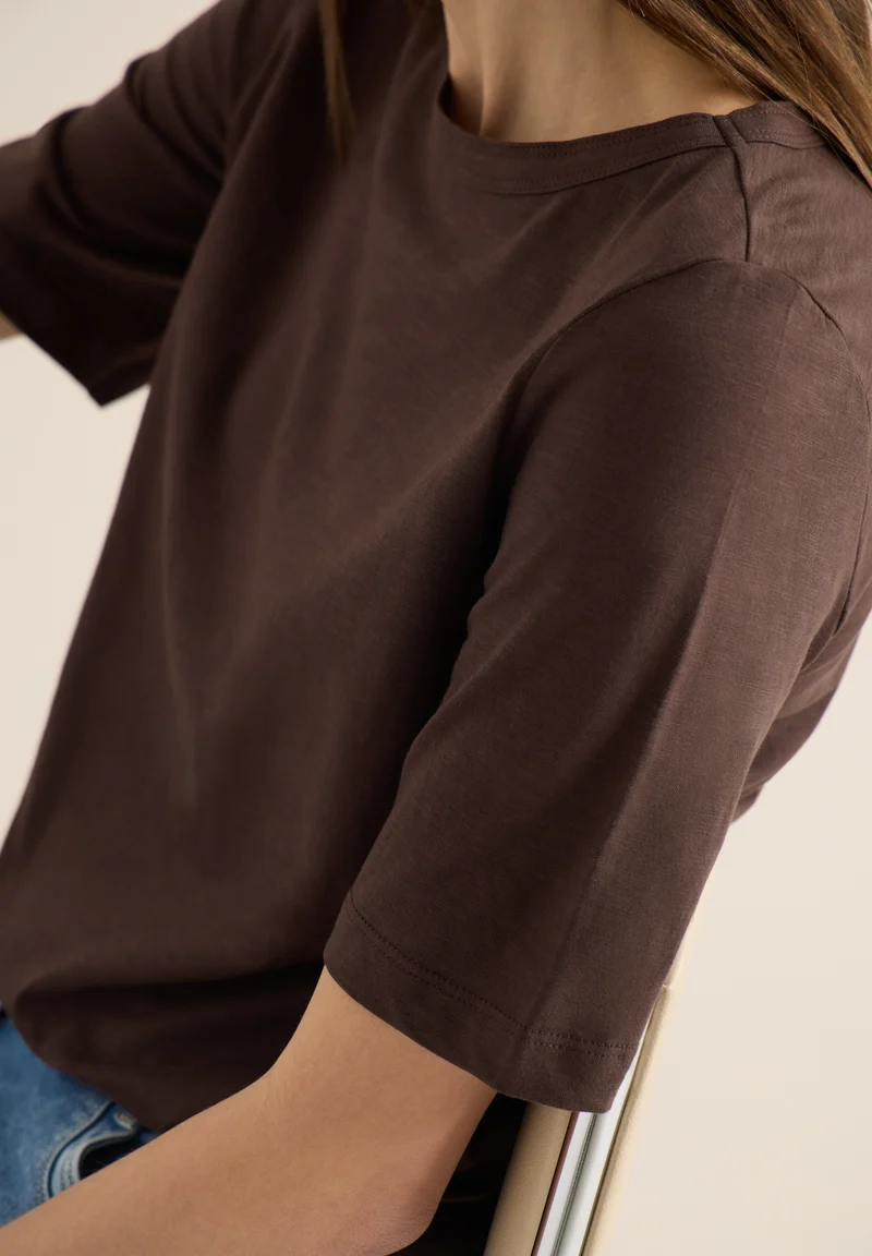 NOS Solid Slubyarn Shirt, macchiato brown