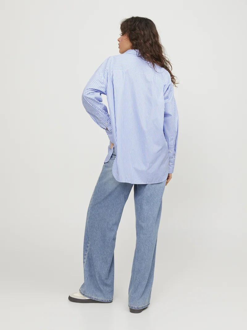 JXJAMIE LS RELAXED POPLIN SHIRT WVN, Navy Blazer/Stripes