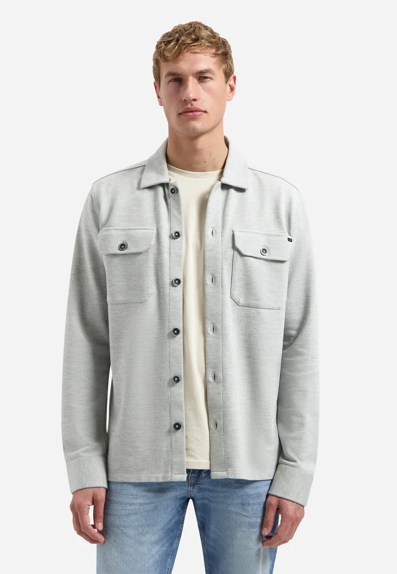 Overshirt Jersey Twill, Grey Melange
