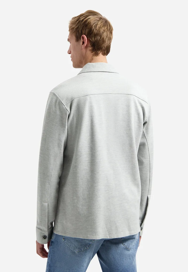 Overshirt Jersey Twill, Grey Melange