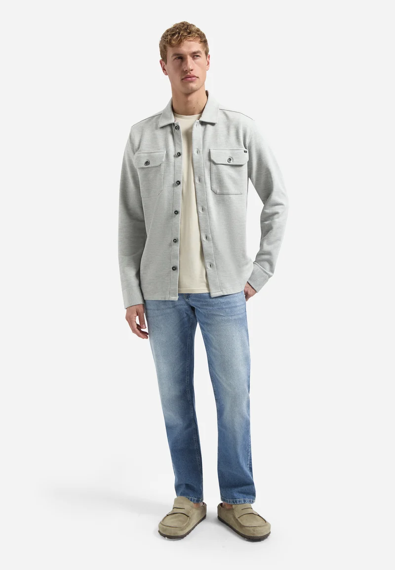 Overshirt Jersey Twill, Grey Melange