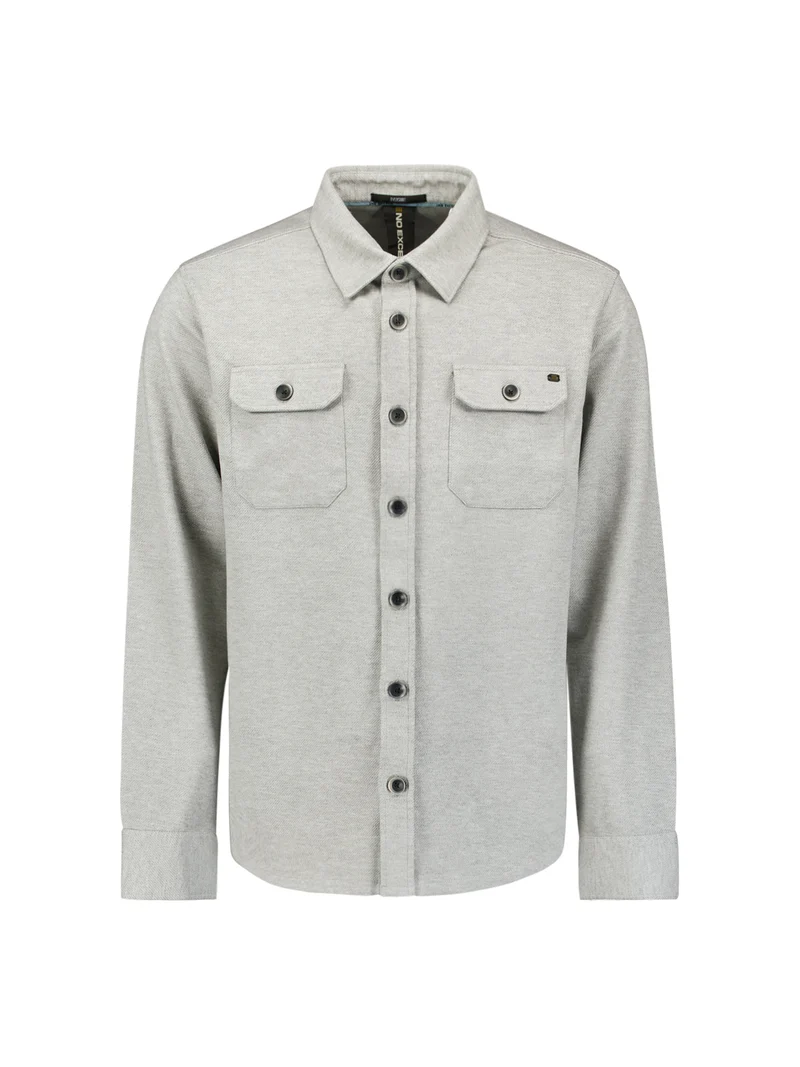 Overshirt Jersey Twill, Grey Melange