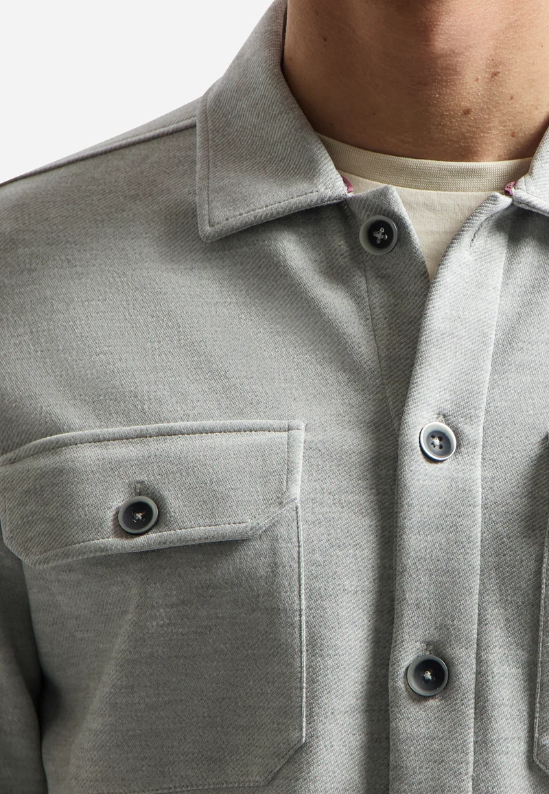 Overshirt Jersey Twill, Grey Melange