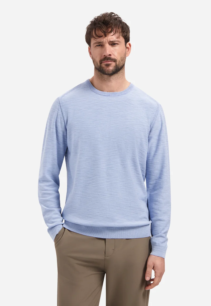 Pullover Crewneck Garment Dyed + Stone Washed, Blue