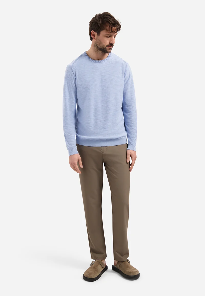Pullover Crewneck Garment Dyed + Stone Washed, Blue