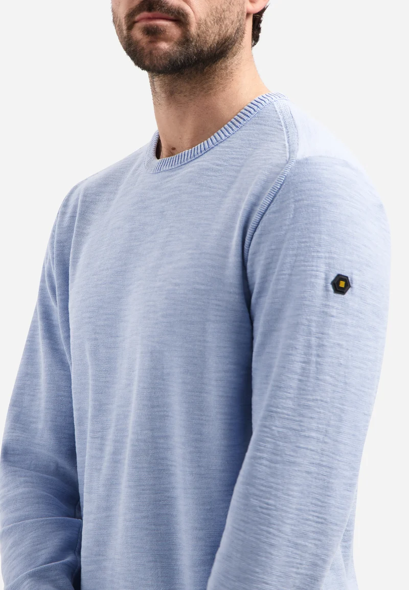 Pullover Crewneck Garment Dyed + Stone Washed, Blue