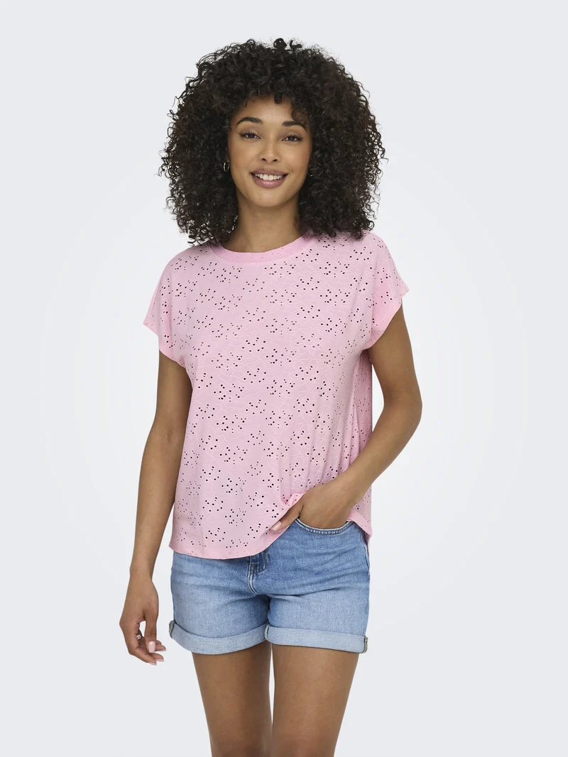 ONLSMILLA S/S TOP JRS NOOS, Roseate Spoonbill