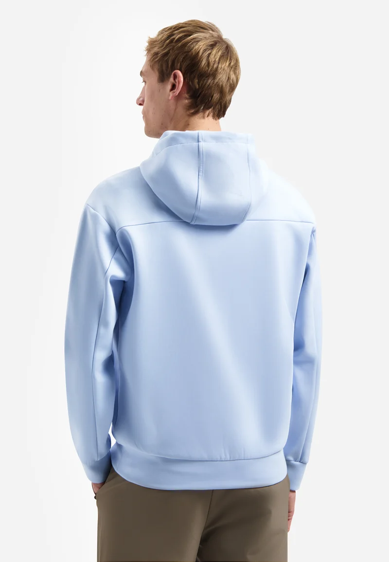 Sweater Full Zipper Hooded Interlock, Blue