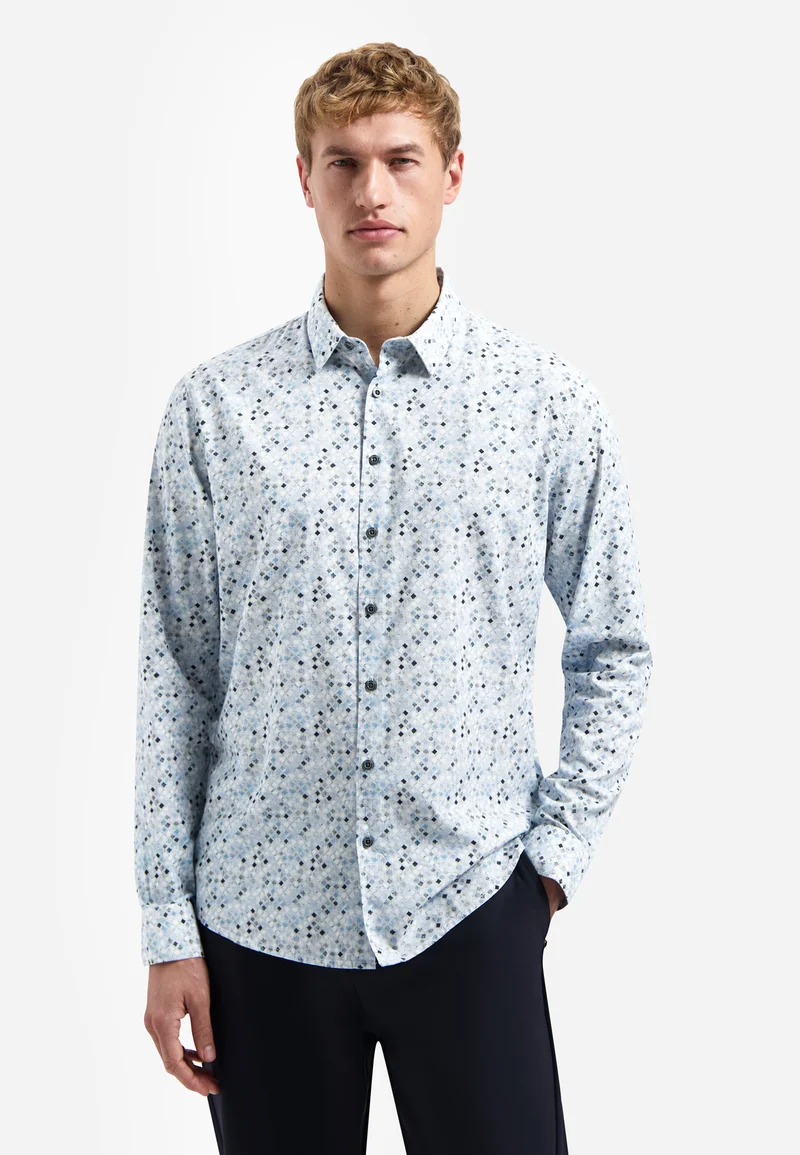 Shirt Allover Printed, Blue