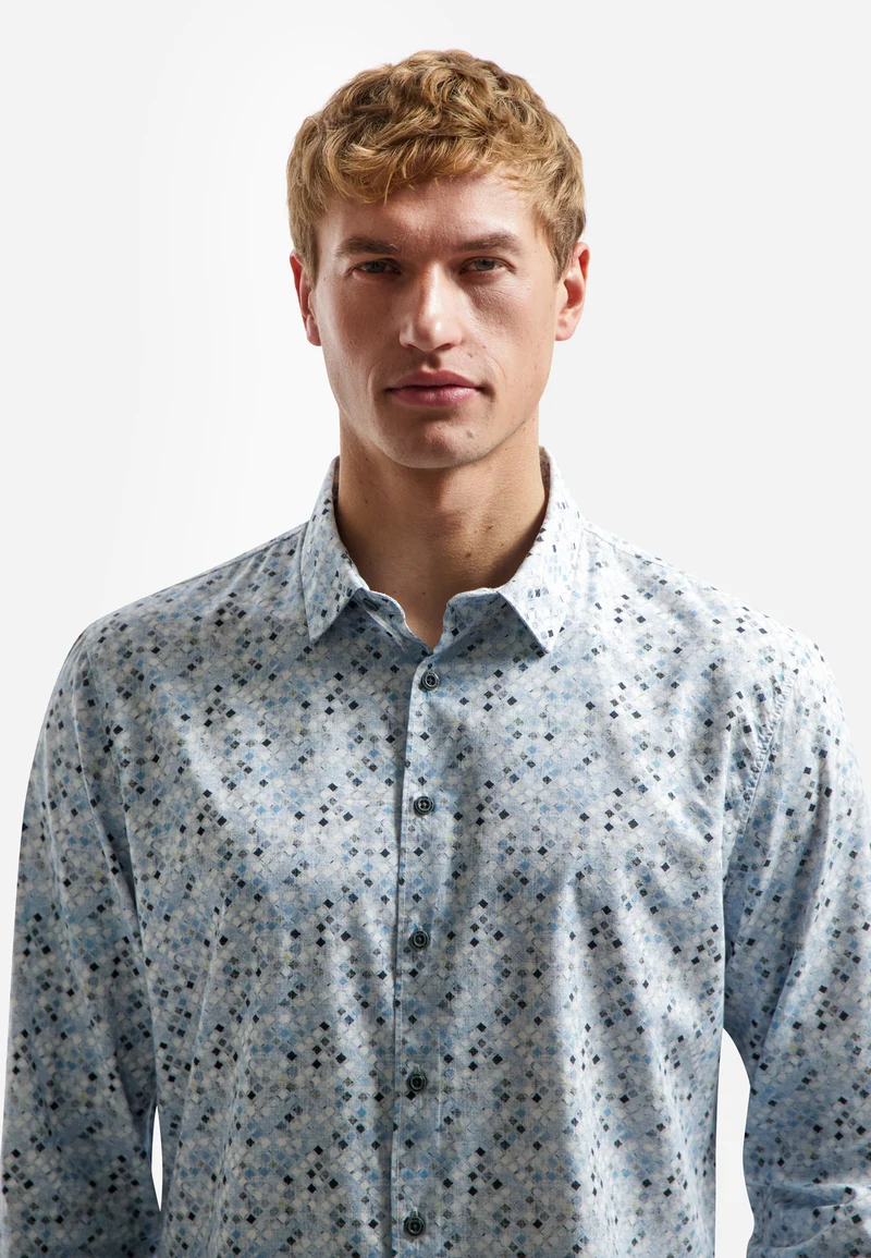 Shirt Allover Printed, Blue