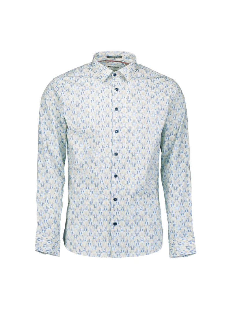 Shirt Stretch Allover Printed, Blue
