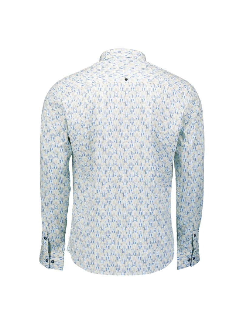 Shirt Stretch Allover Printed, Blue