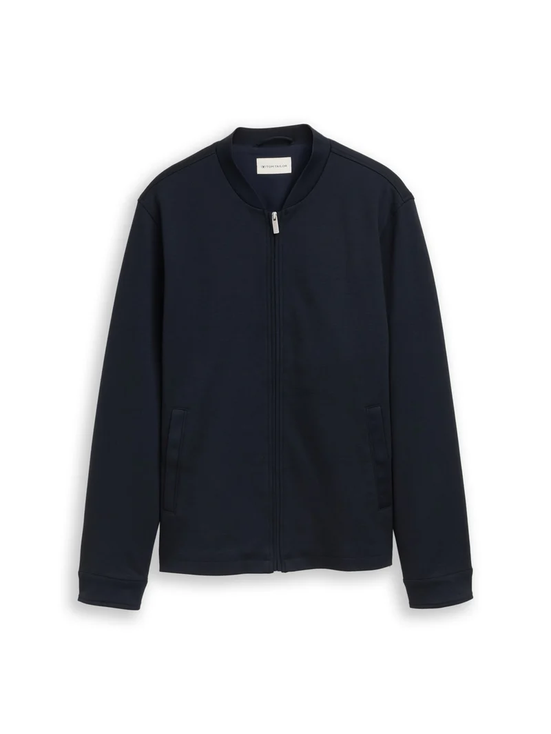 piqué bomber jacket, sky captain blue
