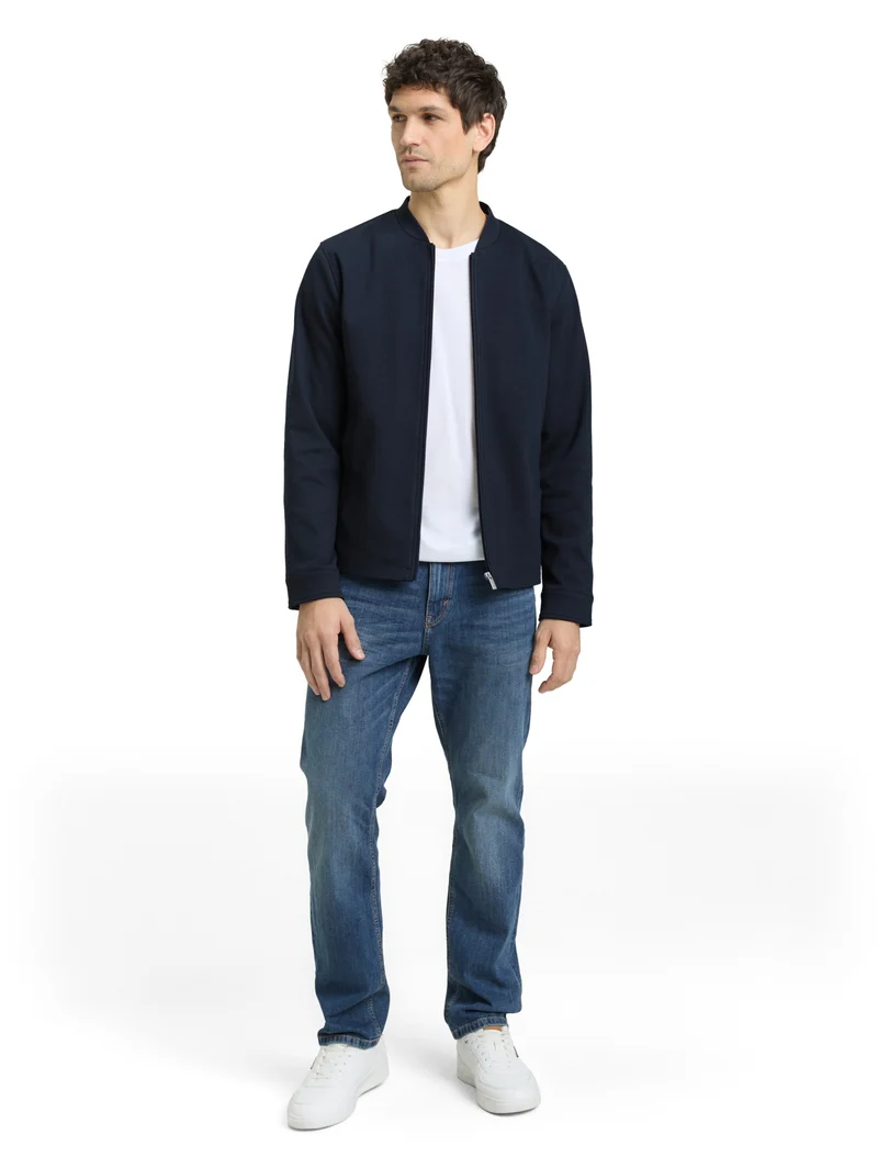 piqué bomber jacket, sky captain blue