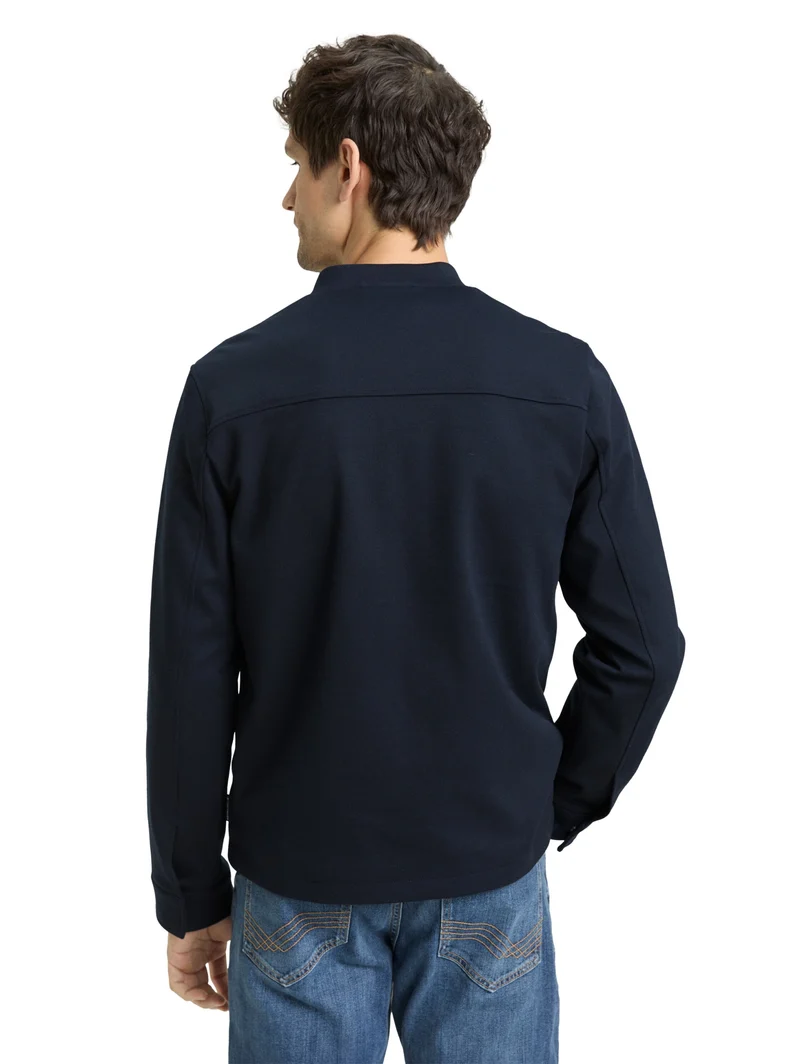 piqué bomber jacket, sky captain blue