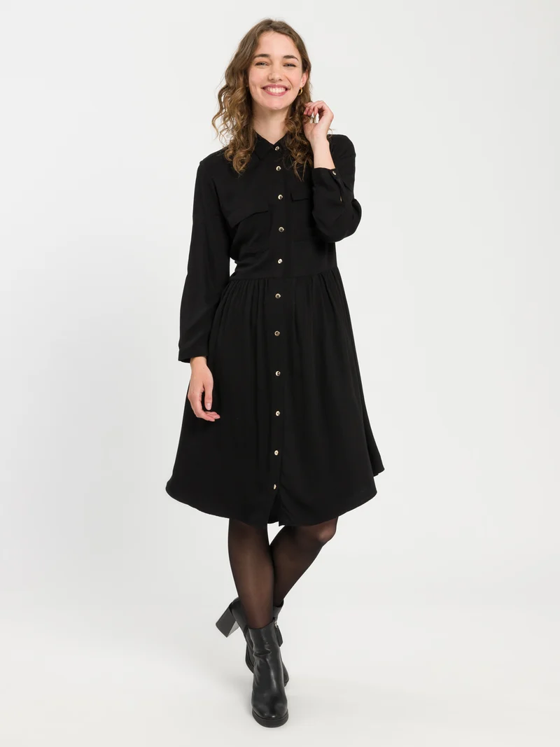 DAMEN SOLID KLEID