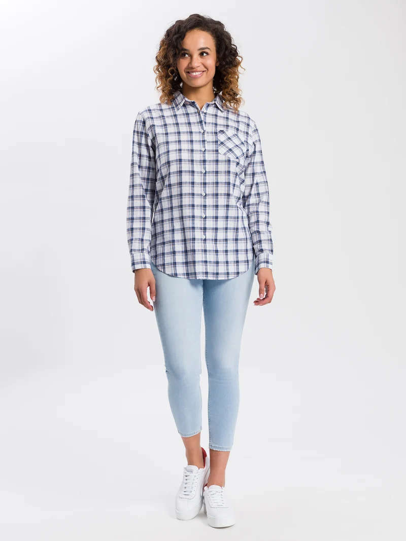 DAMEN CHECKED BLUSE