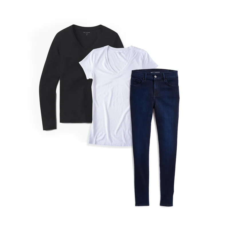 Bundle 08: 1 pair of Jeans + 1 long sleeved + 1 short sleeved Marcy tee