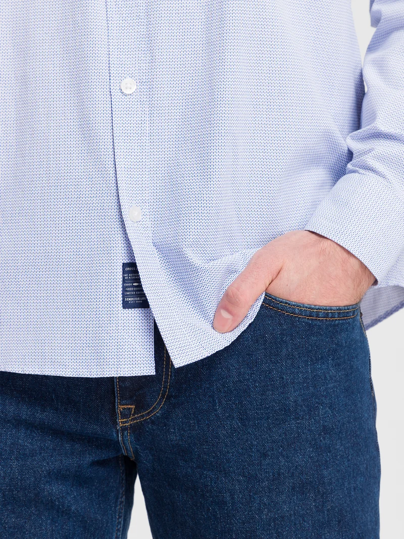 Herren Regular Langarmhemd hellblau