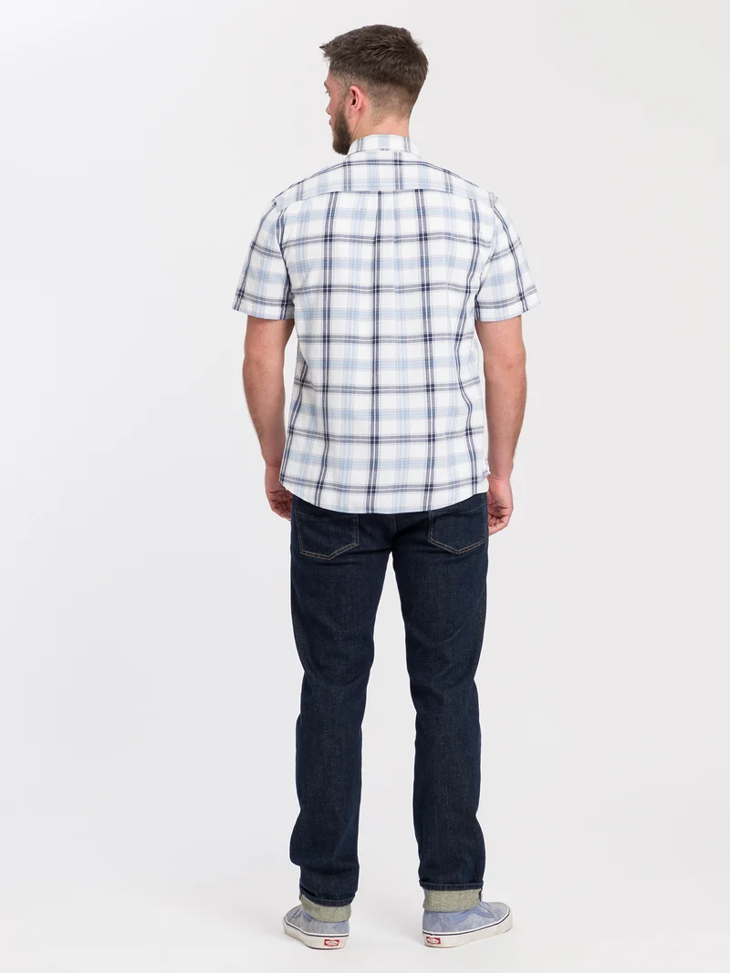 Herren Regular Hemd kariert in hellblau