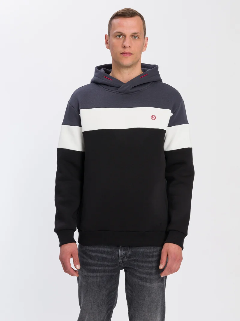 Herren Regular Hoodie mit Color Blocking