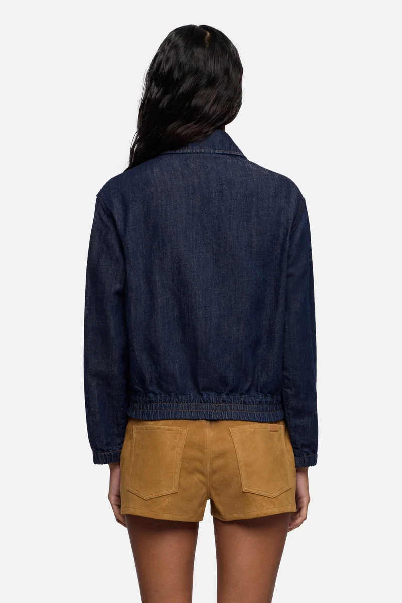 BOMBER JACKET in Indigo Linen Blossom