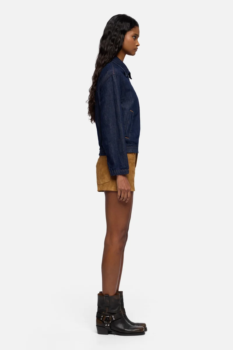 BOMBER JACKET in Indigo Linen Blossom