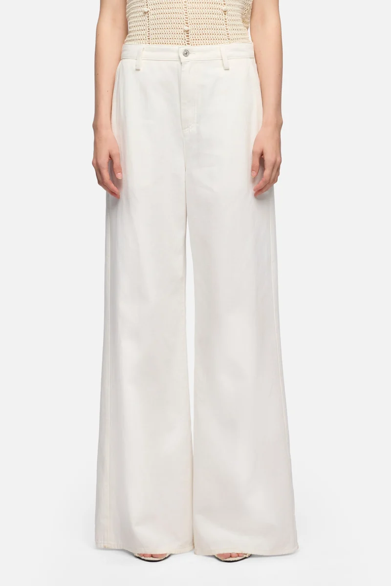 WIDE TROUSER in Denim Linen Ostuni