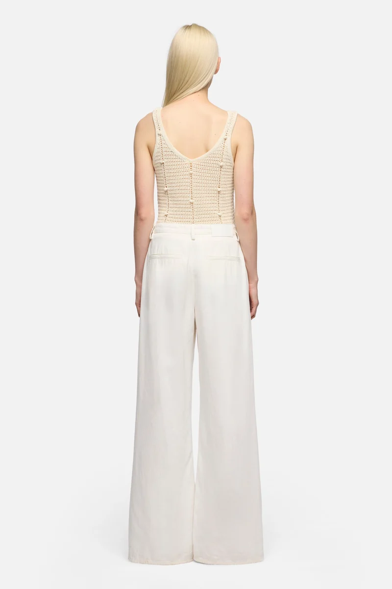 WIDE TROUSER in Denim Linen Ostuni