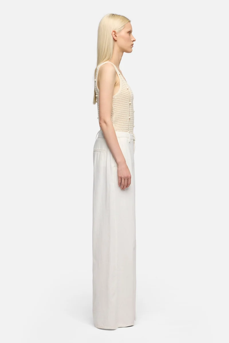 WIDE TROUSER in Denim Linen Ostuni