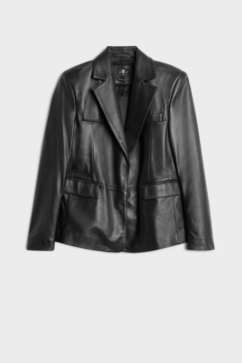 Leather Blazer in Black