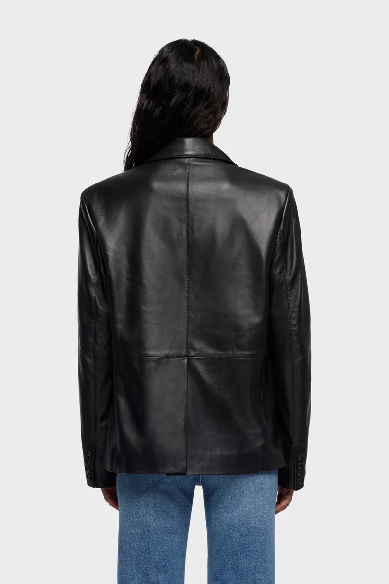 Leather Blazer in Black