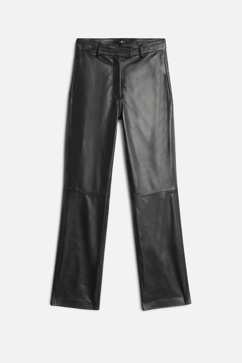 Leather Stovepipe Pant in Black