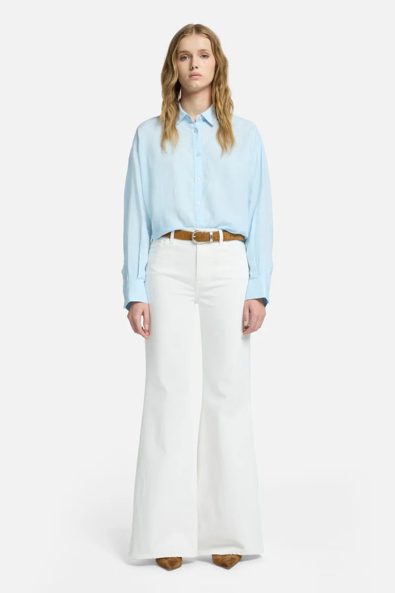CROPPED SHIRT Linen Cielo