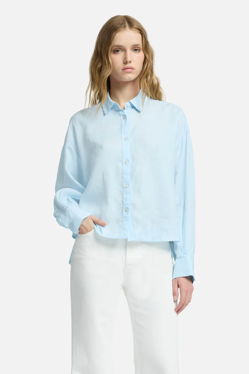 CROPPED SHIRT Linen Cielo