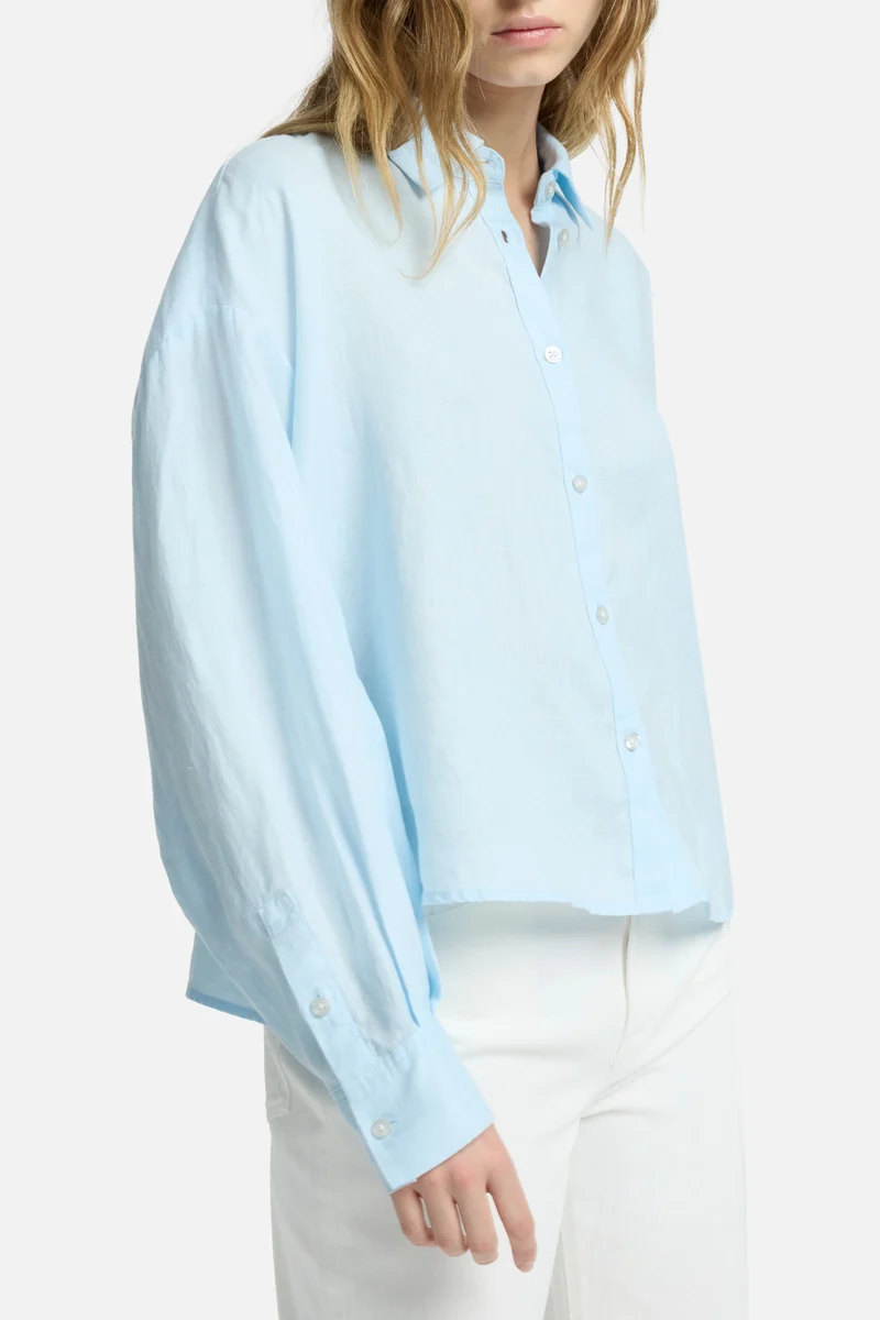 CROPPED SHIRT Linen Cielo