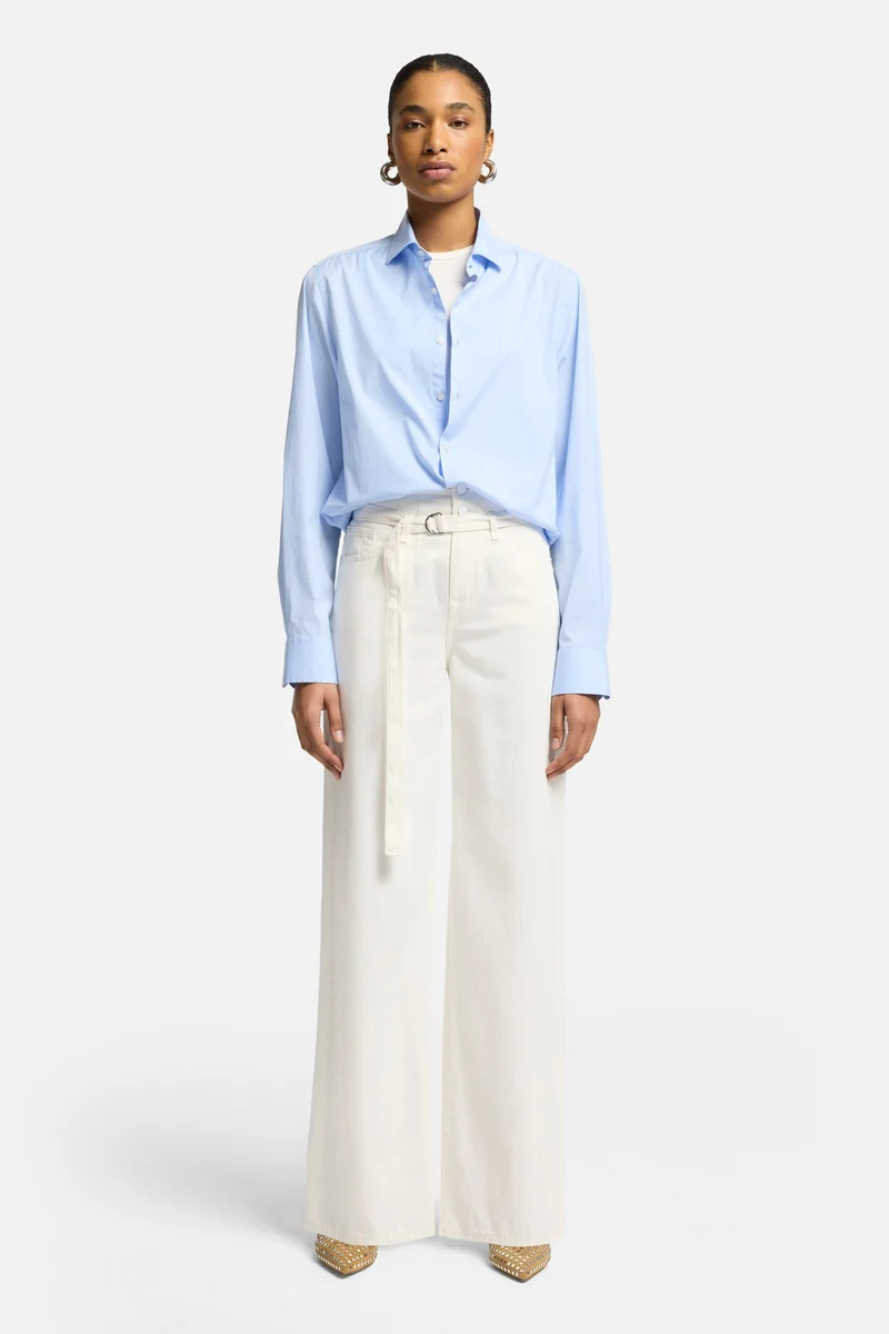 Linen Blend Belted Wide Leg in Ostuni