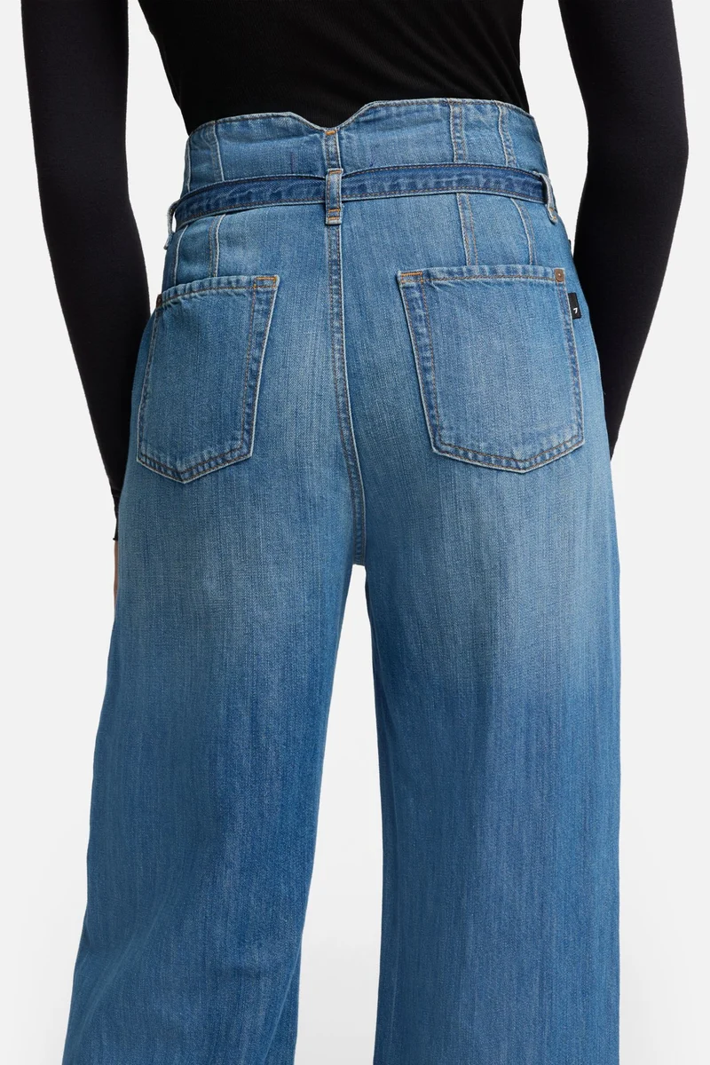Indigo Linen Belted Wide Leg in Phoenix