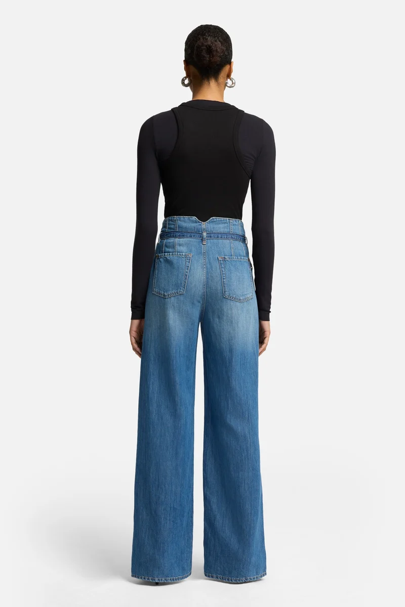 Indigo Linen Belted Wide Leg in Phoenix