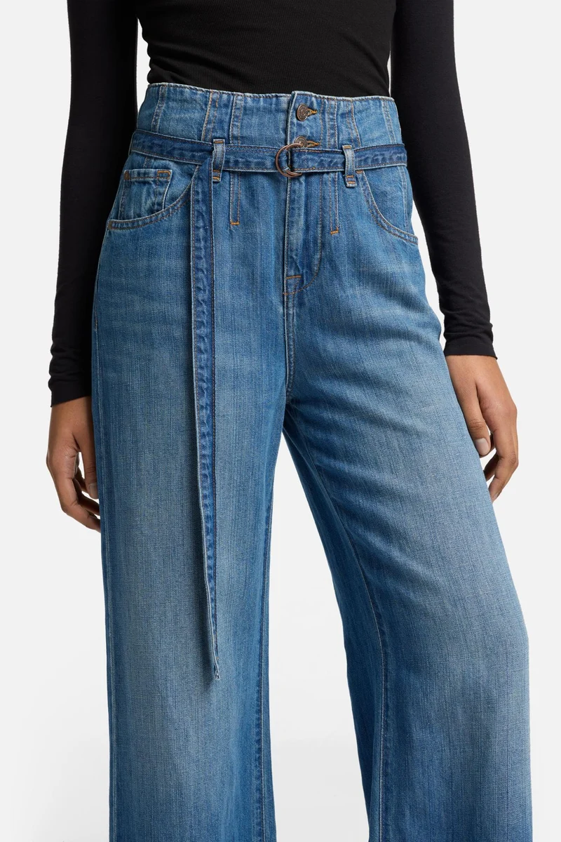 Indigo Linen Belted Wide Leg in Phoenix