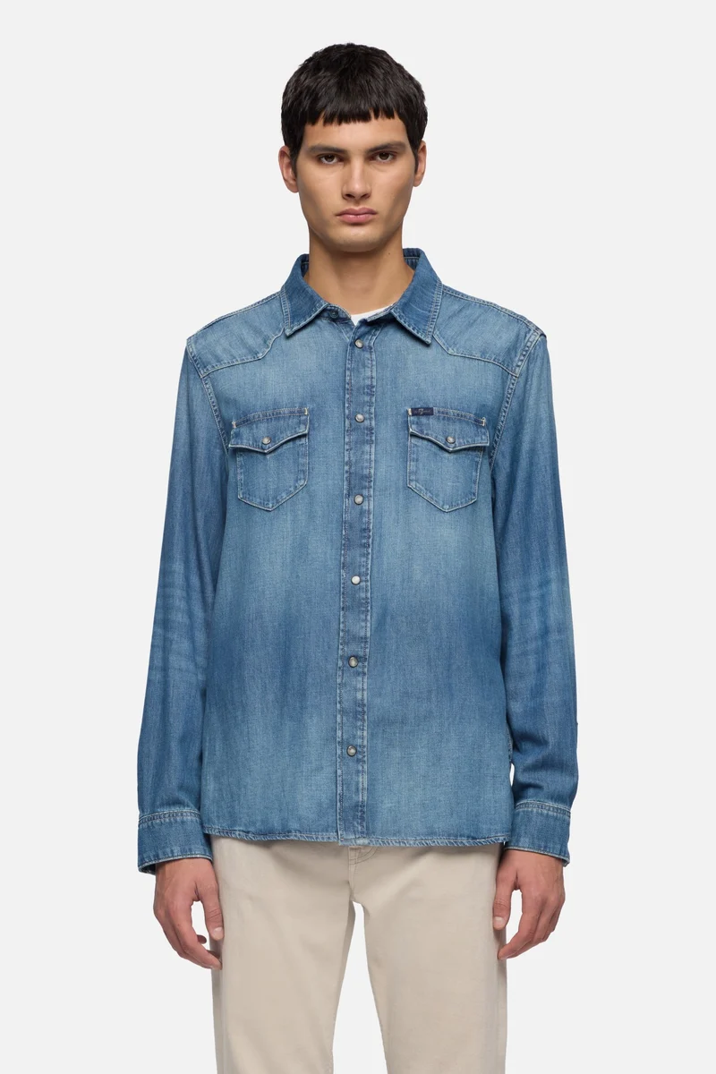 DENIM WESTERN SHIRT in Border