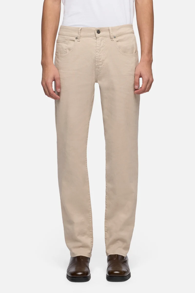 THE STRAIGHT in Denim Linen Oat