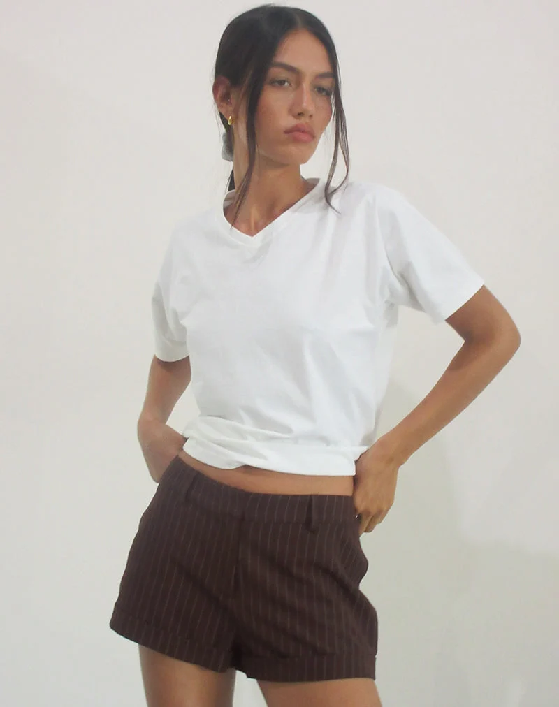 Wiluta Shorts in Tailoring Dunkelbraun Nadelstreifen