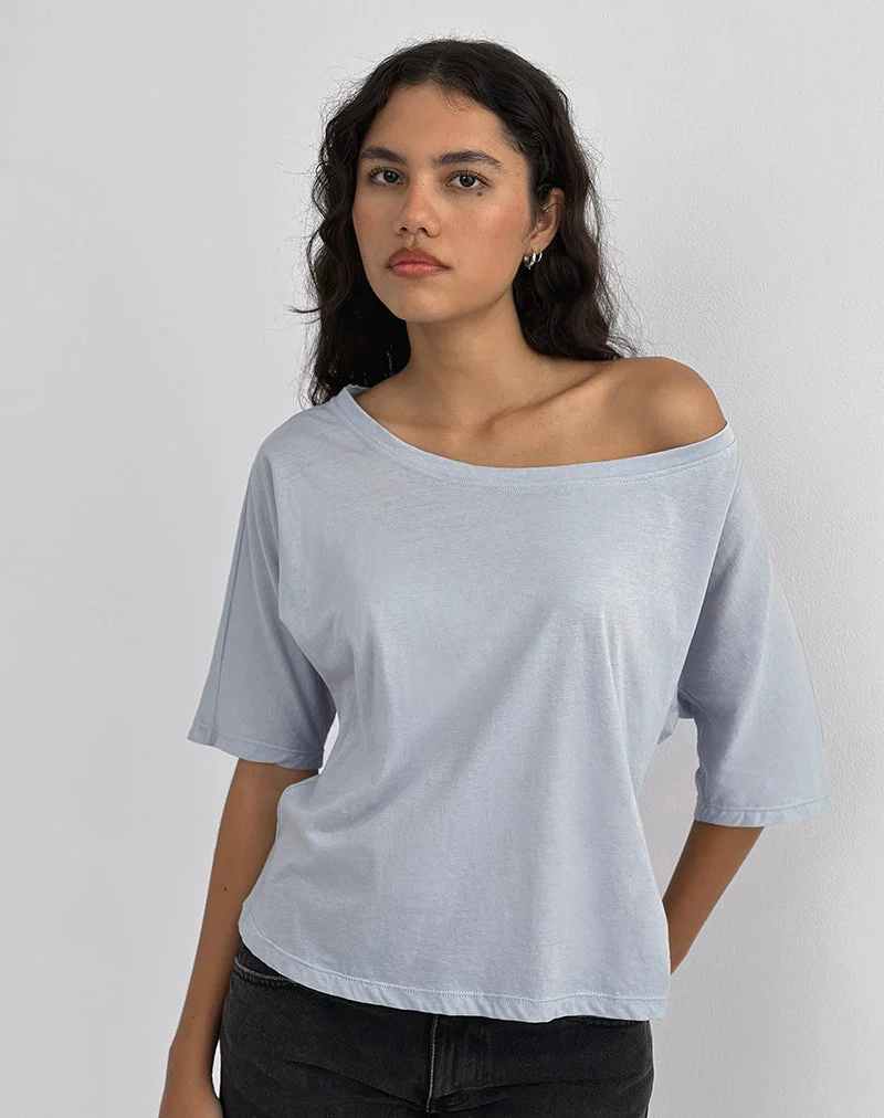 Daman schulterfreies Basic-Top in Hellstahl