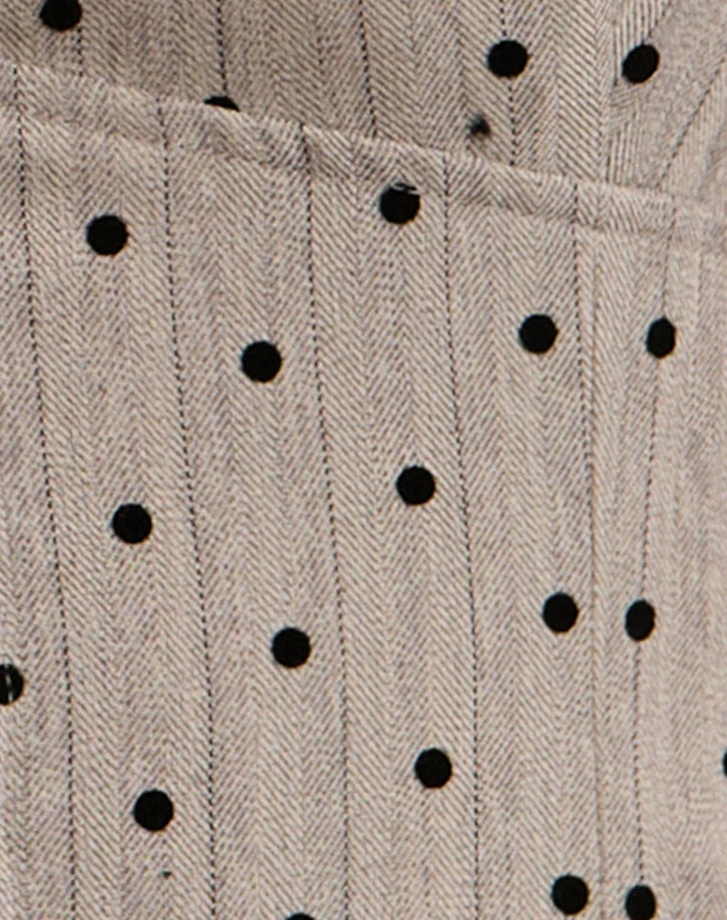 Odin Vest Top in Beige mit Polka-Nadelstreifen