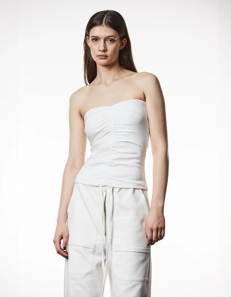 Bandeau-Top mit Raffung